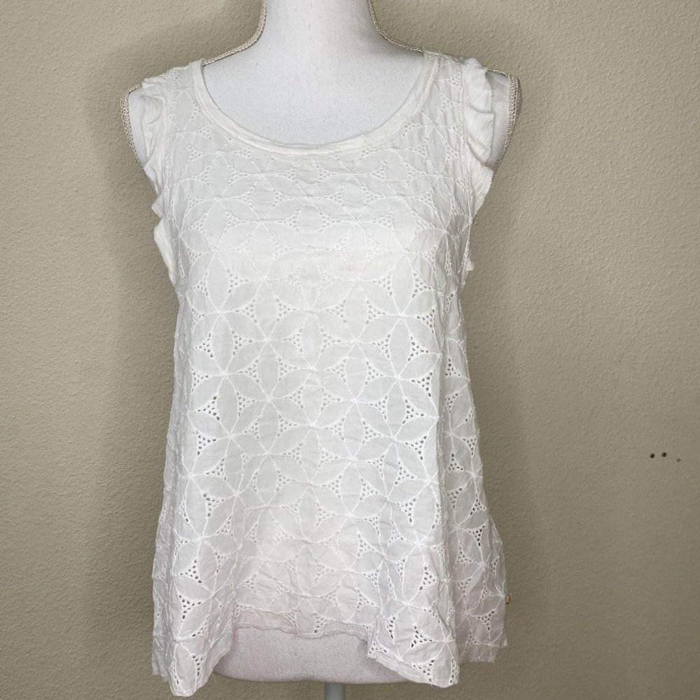Hollister / L / Ivory Ruffle Tank Top Blouse